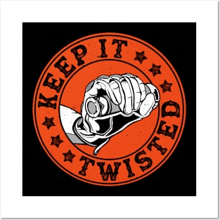 Keep It Twisted Funny Vintage Motorbike Speed Racing Biker Posters and Art